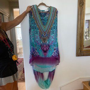 camilla deep v draped mini dress.